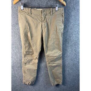 Nili Lotan French Military Pants Sz 0 Womans Brown Elastic Cuffs 80NL